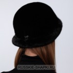 Женская меховая шапка шляпка из норки черная