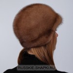 Женская меховая шапка Уют коричневая