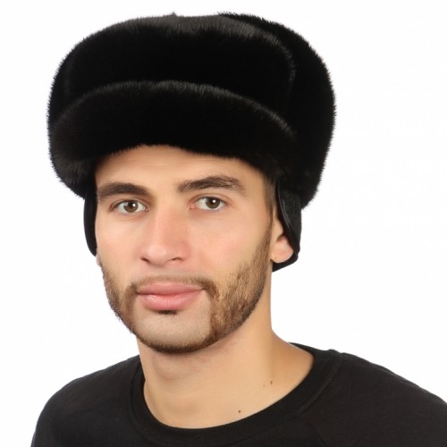 Черная мужская норковая шапка арт. 310м