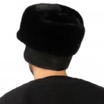 Черная мужская шапка из меха норки