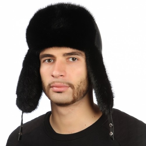 Черная мужская норковая шапка арт. 320м